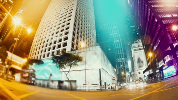 Le strade serali di Hong Kong . — Video Stock