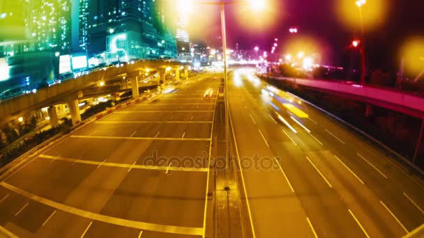 Le strade serali di Hong Kong. Interruzione temporale . — Video Stock