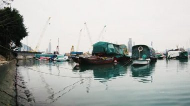 Hong Kong, Çin - 26 Şubat, 2017: tekne İskelesi