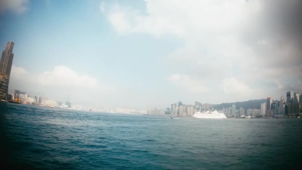 Vista sull'acqua di Hongkong — Video Stock