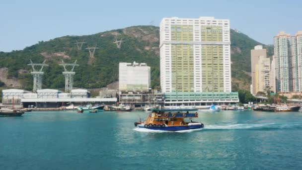 Uitzicht van het water van Hongkong — Stockvideo