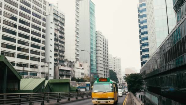 Hongkong, Čína - 28 únor 2017: den ulicích Hong Kong — Stock video
