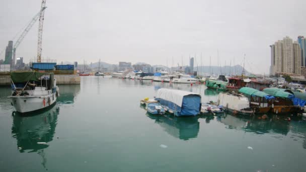 Hong Kong, China - 26 Feb, 2017: Boat Jetty — Vídeos de Stock