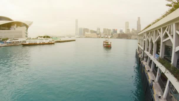 Hong Kong ,china - 26 Feb, 2017 : Boat Jetty — Stock Video