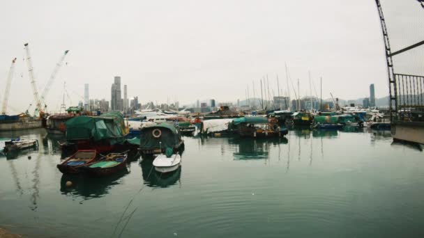 Hong Kong, Chine - 26 févr. 2017 : Jetée des bateaux — Video