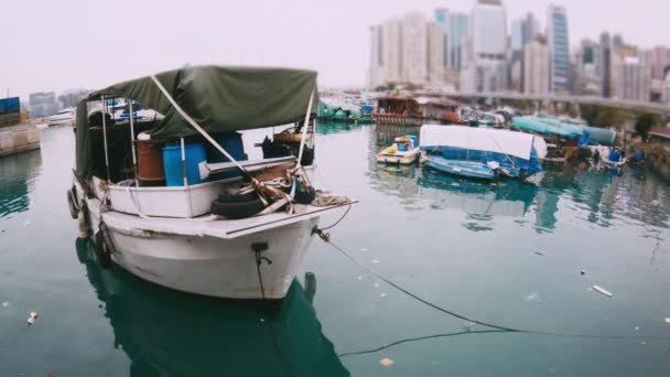 Hongkong, Čína - 26 únor 2017: lodního mola — Stock video