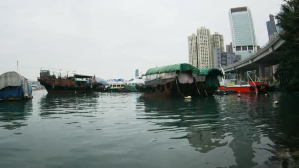 Hong Kong, China - 26 Feb, 2017: Boat Jetty — Vídeos de Stock