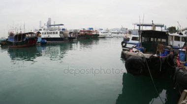 Hong Kong, Çin - 26 Şubat, 2017: tekne İskelesi