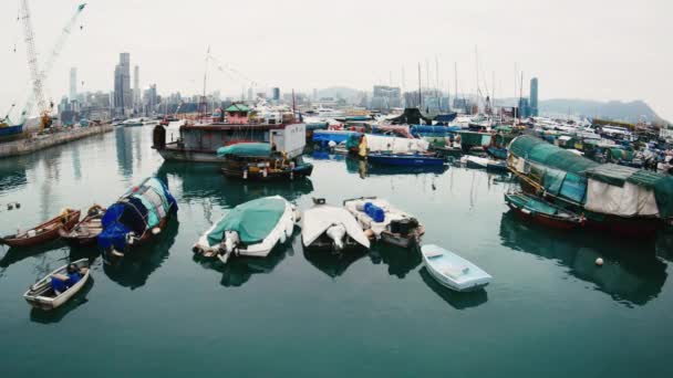Гонконг, Китай - 26 февраля, 2017: Boat Jetty — стоковое видео
