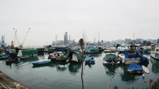 Hongkong, Kina - 26 Feb, 2017: Båd anløbsbro – Stock-video