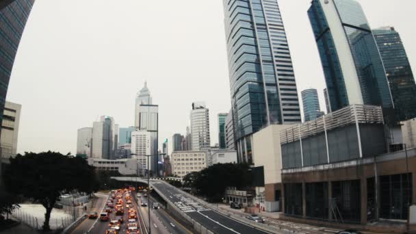 Гонконг, Китай - 28 февраля, 2017: Day Streets of Hong Kong — стоковое видео
