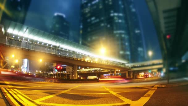 Hong Kong, Cina - 28 Feb, 2017: Le strade serali di Hong Kong — Video Stock