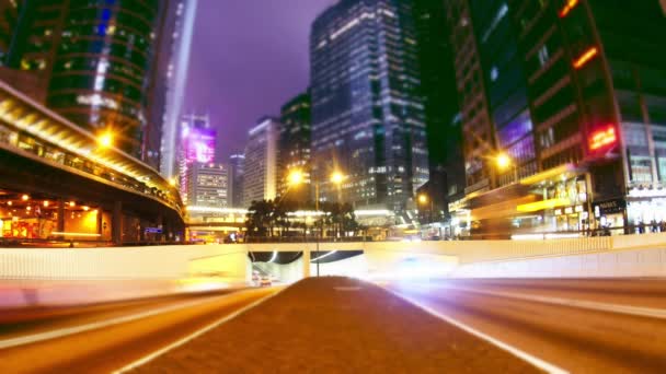 Hong Kong, Cina - 28 Feb, 2017: Le strade serali di Hong Kong — Video Stock
