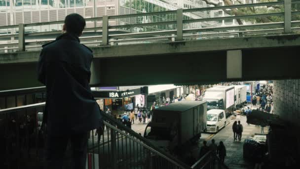 홍콩, 중국-28 일 2017: 홍콩의 거리 — 비디오