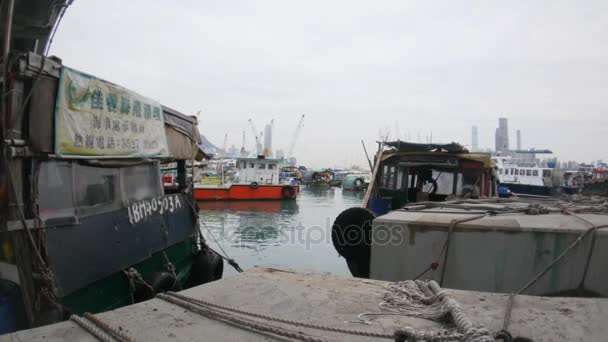 2017 年 4 月 3 日︰ 中国。香港船码头 — 图库视频影像