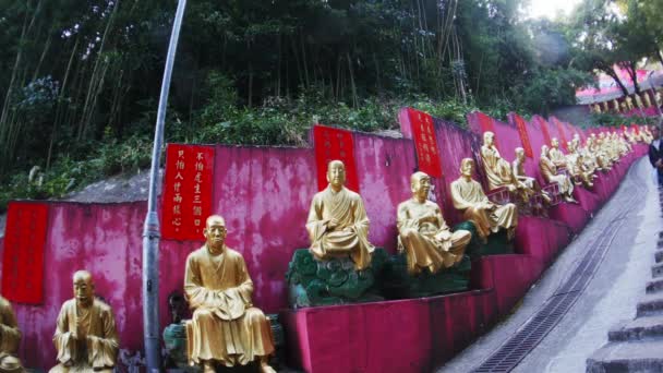 El Templo de los Diez Mil Budas: Hong Kong, China - Apr 3, 2017 — Vídeo de stock