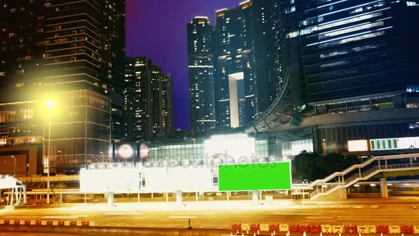 Una cartelera con una pantalla verde .time Lapse — Vídeo de stock