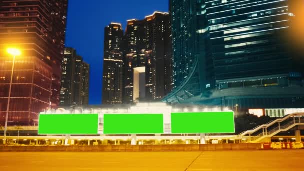 Uma Billboard com uma tela verde .time Lapse — Vídeo de Stock