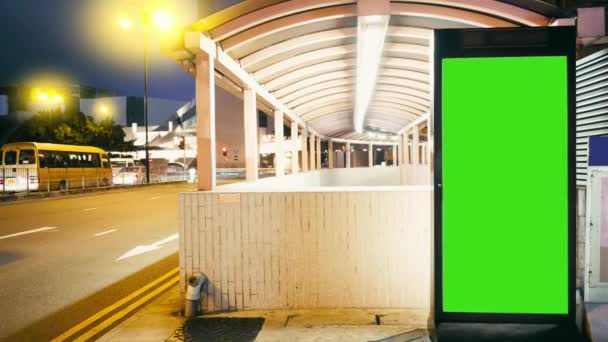 Una cartelera con una pantalla verde .time Lapse — Vídeos de Stock