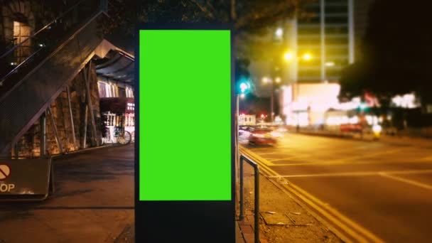 随着绿色屏幕时间推移的广告牌 — 图库视频影像