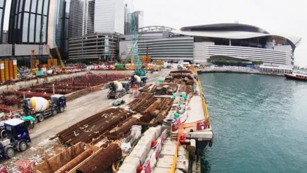 Будівництво Hong Kong: Гонконг, Китай - 25 лютого 2017 року — стокове відео