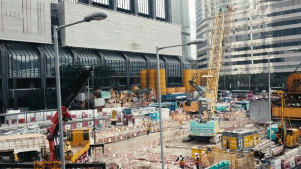 Konstrukce z Hong Kongu: Hongkong, Čína - 25 únor 2017 — Stock video