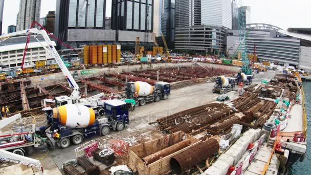A construção do Hong Kong: Hong Kong, China - 25 Fev, 2017 — Vídeo de Stock