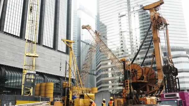 Az építőiparban a Hong Kong: hong Kong, Kína - 2017. február 25. — Stock videók