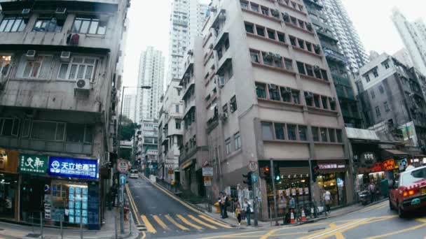 Ulicích Hong Kong: Hongkong, Čína - 26 únor 2017 — Stock video