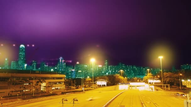 Le strade serali di Hong Kong. Interruzione temporale . — Video Stock