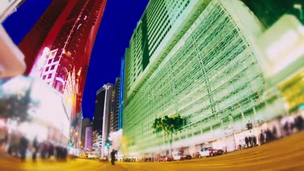 Las Calles Vespertinas de Hong Kong. Tiempo de caducidad . — Vídeos de Stock