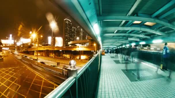 Le strade serali di Hong Kong. Interruzione temporale . — Video Stock