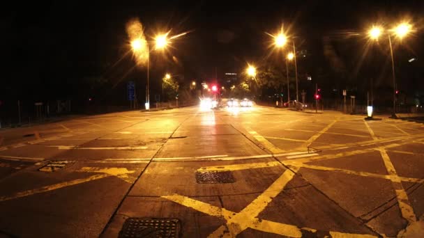 De avond straten van Hong Kong. Time-lapse. — Stockvideo