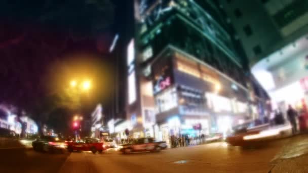 The Evening Streets of Hong Kong. Time Lapse. — Stock Video