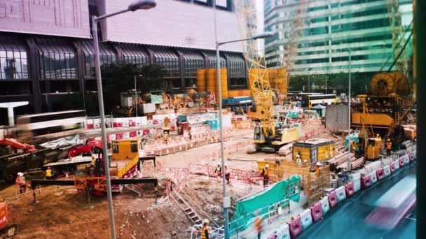 The Construction of the Hong Kong. Time Lapse — Stock Video