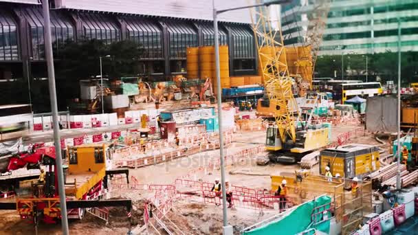 Будівництво Hong Kong. Уповільнена зйомка — стокове відео