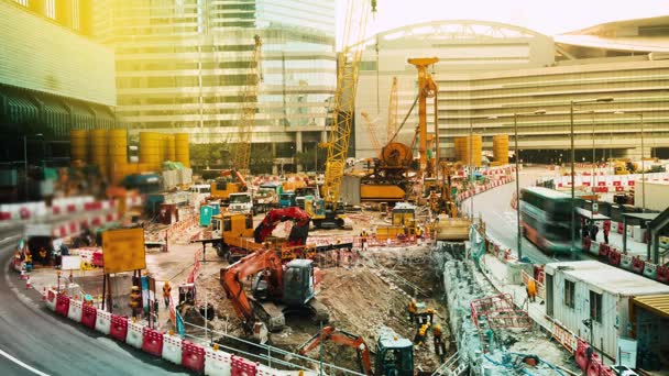 The Construction of the Hong Kong. Time Lapse — Stock Video