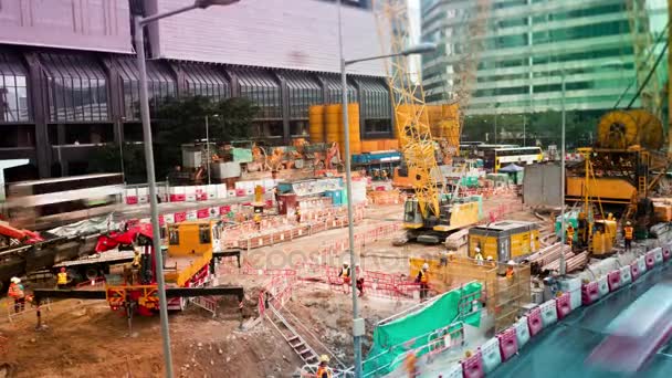 Будівництво Hong Kong. Уповільнена зйомка — стокове відео