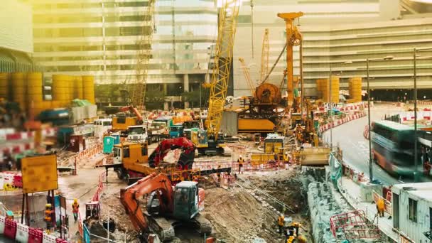 The Construction of the Hong Kong. Time Lapse — Stock Video