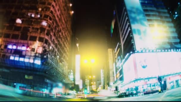 Die abendlichen Straßen von Hongkong. Zeitraffer. — Stockvideo