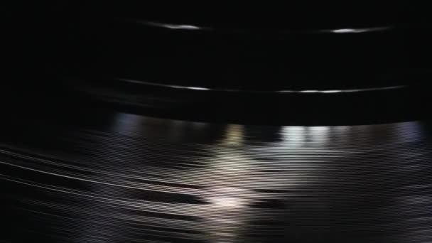 Vinyl Record is Rotating.Close Up — Stockvideo