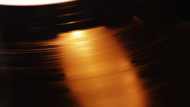 Vinyl Record is Rotating.Close Up — Stockvideo
