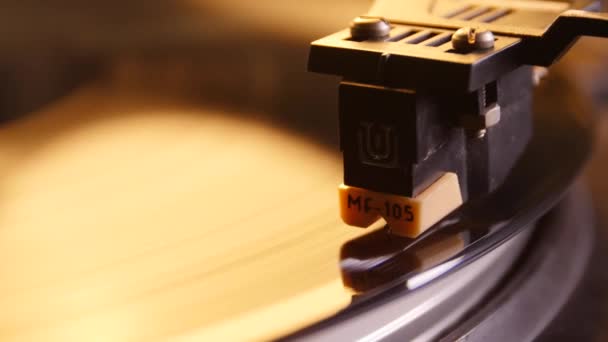 Vinyl Record tourne Fermer vers le haut 