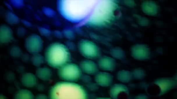 Микроскопический вид чернил в воде — стоковое видео