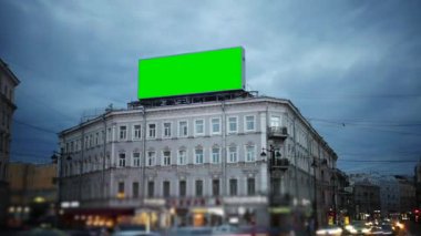 bir Billboard yeşil bir ekran ile