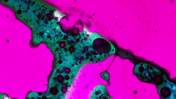 Микроскопические узоры красок и красок — стоковое видео