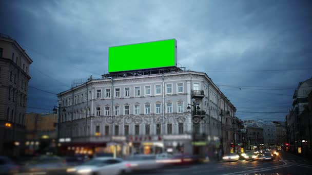 Uma Billboard com uma tela verde — Vídeo de Stock