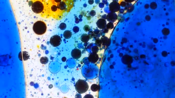 Микроскопические узоры красок и красок — стоковое видео