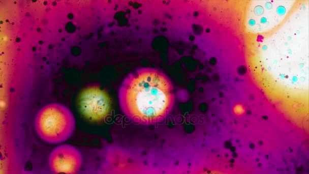 Мікроскопічні візерунки кольорів і фарб — стокове відео
