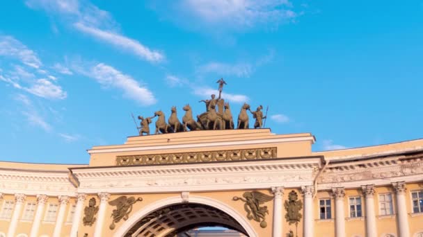 Ώρα Lapse.palace πλατεία στην Αγία Πετρούπολη, Ρωσία. — Αρχείο Βίντεο
